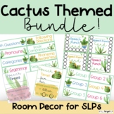 Cactus Themed Speech Therapy Bundle- Labels, Punch Cards, 