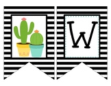 Cactus Themed "Welcome" Banner: Brights and Stripes Cactus