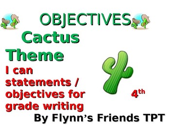 Preview of Cactus Themed Writing I Can Statements / Objectives for upper grades (editable)