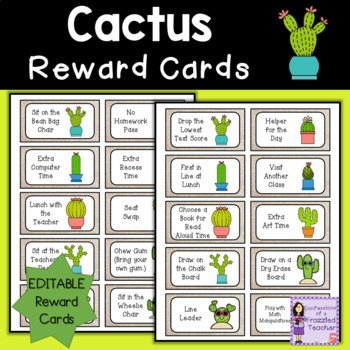 Cactus Treasure Reward Coupons - 50 Rewards for Classroom Management
