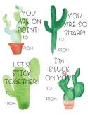 Cactus Watercolor Valentines