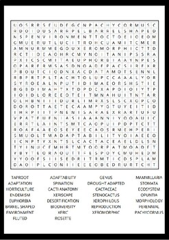 Cactus Word Search Puzzle No prep Activity Worksheets, Morning Work by ...