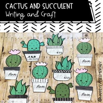 Preview of Cactus and Succulent Plant Writing and Craft | Beginning of the Year Activity