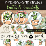Cactus and Succulents Printable Circle Letter Sets for Bulletin Boards and Signs