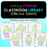 Cactus themed Classroom Library Sign-Out Sheets