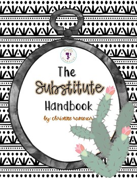 Preview of Substitute Handbook - Cactus Theme! {EDITABLE}