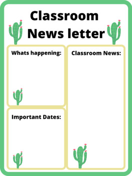 Preview of Cactus themed newsletter