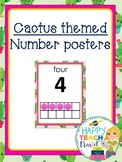 Cactus themed number posters