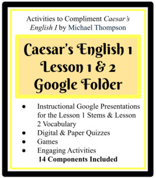 Preview of Caesar's English 1 Lesson 1 & 2 Folder with 6 Components