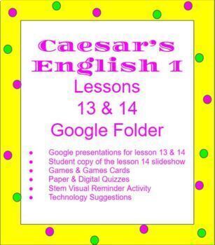 Preview of Caesar's English 1 Lesson 13 & 14 Folder with 9 Components
