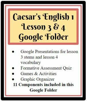 Preview of Caesar's English 1 Lesson 3 & 4 Folder with 9 Components