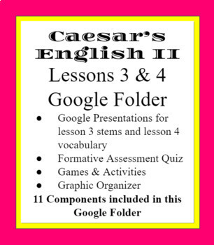 Preview of Caesar's English 2 Lesson 3 & 4 Folder with 6 Components 