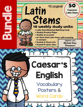 Preview of Caesar's English & Latin Stems Book 1 BUNDLE