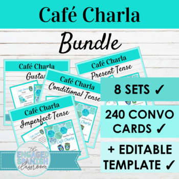 Preview of Café Charla Spanish Speaking Activity Bundle