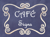 Cafe Daily 5 Bulletin Board Posters/Signs (Navy Chalkboard
