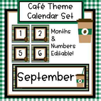 Cafe Theme Calendar Editable by Let s be Franco TpT