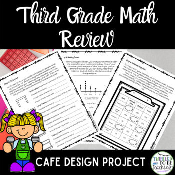 Preview of Cafe Themed Third Grade Math Review Project