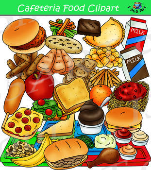Preview of Cafeteria Food Clipart - Build A Lunch Tray Clip Art
