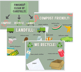 Cafeteria Waste Sorting Posters - Compost, Recycle, Landfill