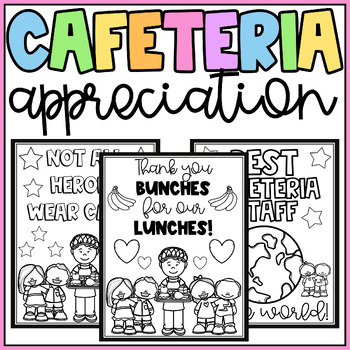 Preview of Cafeteria Appreciation Thank You Coloring Pages & Writing-School Lunch Hero Day