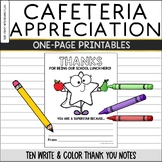 Cafeteria Worker Appreciation Thank You Notes | School Lun