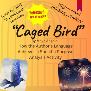 Preview of Caged Bird by Maya Angelou Author's Purpose Activity