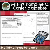 Cahier d'algèbre et de codage (Mathématiques Ontario de 9e