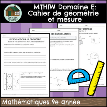 Preview of Cahier de géométrie et mesure (Mathématiques Ontario de 9e année) French MTH1W