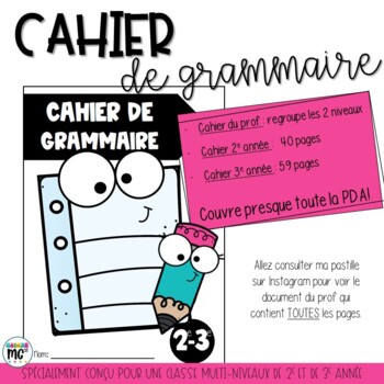 Preview of Cahier de grammaire 2e - 3e année