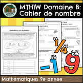 Cahier de nombre (Mathématiques Ontario de 9e année) French MTH1W