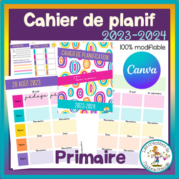 Preview of Cahier de planification 2023-2024 - coloré