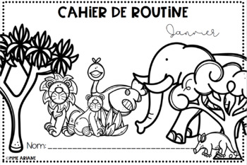 Preview of Cahier de routine - Animaux /Janvier - Version modifiable incluse