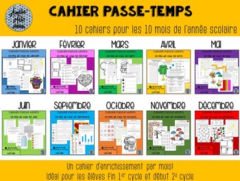 Preview of Cahiers passe-temps - 10 cahiers d'enrichissement