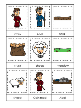 Cain And Abel 3 Part Matching Printable Game Preschool Bible