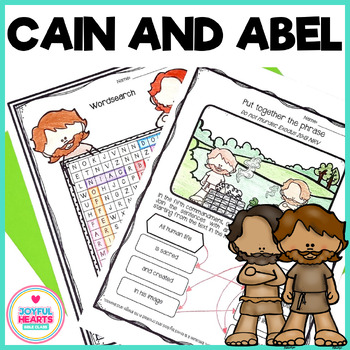Preview of Cain and Abel Bible lesson Printable Pack - English and Spanish