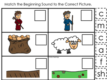 Cain And Abel Match The Beginning Sound Printable Game