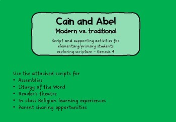 Preview of Cain and Abel Modern & Traditional Reader's Theatre Skit & activity