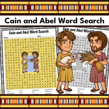 Preview of Cain and Abel Word Search Bible Puzzle Activity Worksheet