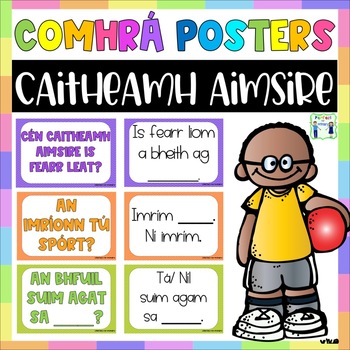 Preview of Caitheamh Aimsire - Comhrá Pack - 20 posters, reference sheet and worksheet