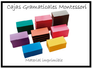 Preview of Cajas gramaticales Montessori Espanol Paquete completo SCRIPT