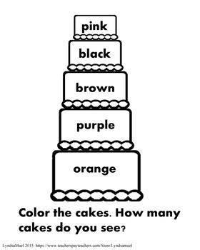 Preview of Cake Color 2- Reading Colors