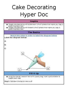 Preview of Cake Decorating HyperDoc