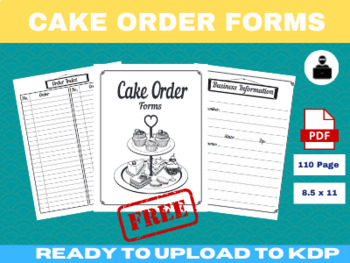 Preview of Cake Order Form KDP Interior Ready to Upload For Free