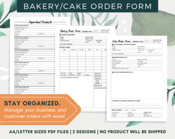 Cake order form template : r/etsypromos