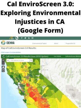 Preview of Cal EnviroScreen 3.0: Exploring Environmental Justice in CA (Google Form)