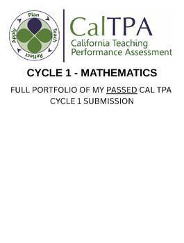 Preview of CalTPA Cycle 1 - MATH Multiple Subjects Example