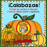 Calabazas Color by Number for autumn/fall - Spanish (8 pum