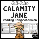 Calamity Jane Tall Tale Reading Comprehension Worksheet Ta