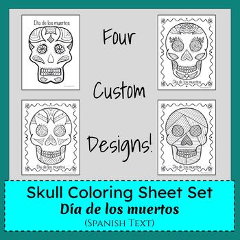 Coloring Set Dia De La Muertos Coloring Set La Catrina Sugar Skull Digital  PDF 