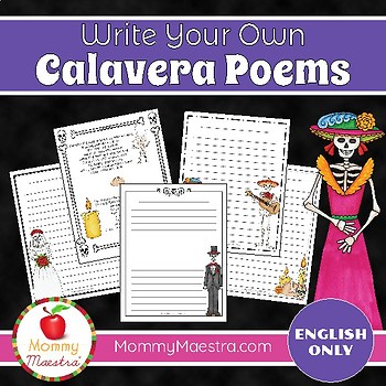 Preview of Calavera Poetry Writing Activity